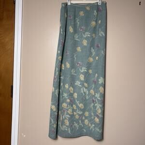 Vintage Telluride Clothing Co Teal Tulip Print Maxi Skirt Size 8 Prairie Chiffon